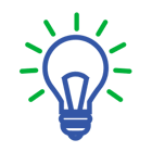 A eureka symbol with a light bulb icon A eureka symbol with a light bulb icon